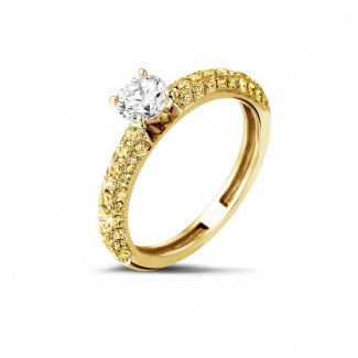 Princess Yellow Diamond Ring