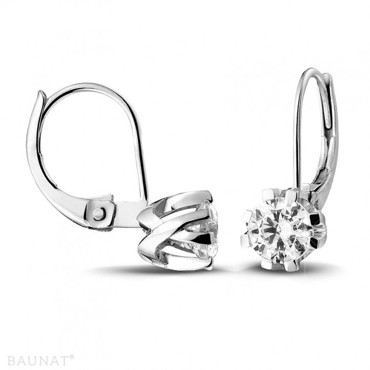 Dazzling Brilliance: 1.00 Carat Diamond Earrings with 8 White Gold Studs