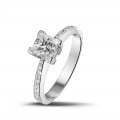 Princess Cut Side Stone Diamond Ring