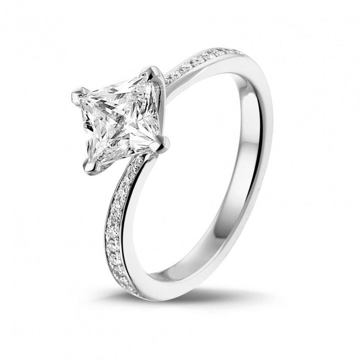 The Paris Ring Lab Diamond Princess Cut Engagement, 48% OFF