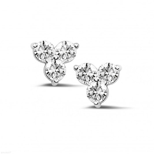 Dazzling 20-Carat Diamond Trilogy Earrings in Brilliant White Gold