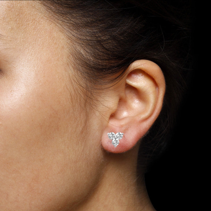 Dazzling 20-Carat Diamond Trilogy Earrings in Brilliant White Gold