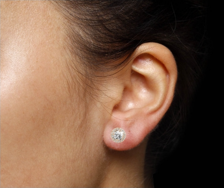 Diamond Halo Stud Earrings
