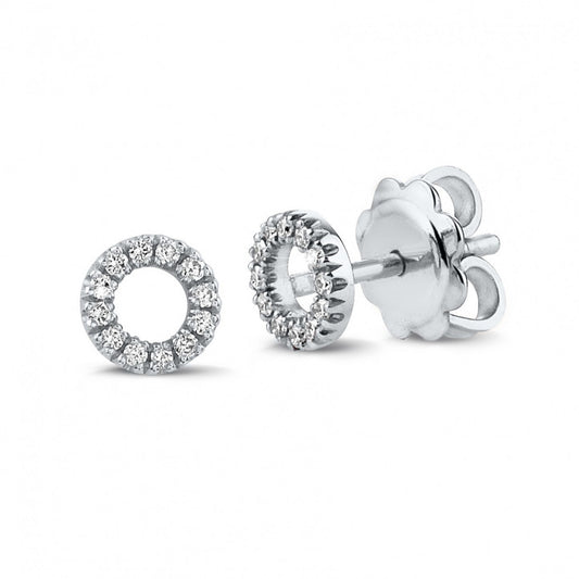 Dazzle and Shine with Exquisite White Gold OO Earrings Adorned with Glittering Round Diamonds